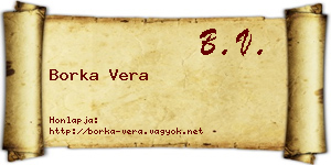 Borka Vera névjegykártya