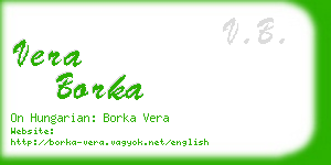 vera borka business card